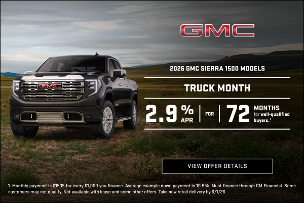 TRUCK MONTH

2.9% APR FOR 72 MONTHS for well-qualified buyers.1