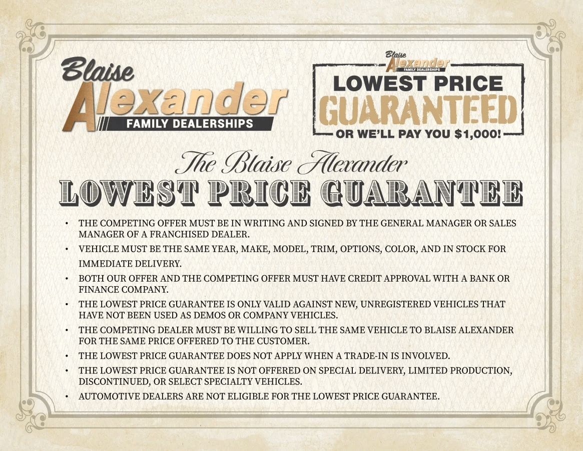 lowest price guarantee flyer Alexander Family GMC in Bloomsburg PA